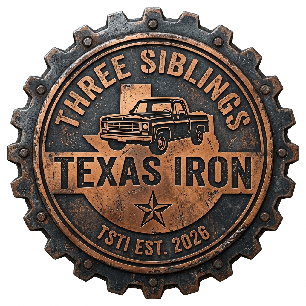Three Siblings Texas Iron Logo Badge